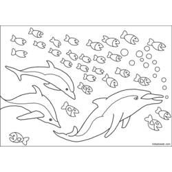 着色页: 海豚 (动物) #5183 - 免费可打印着色页