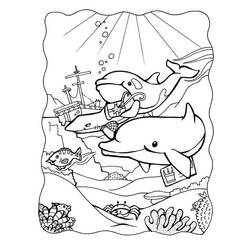 着色页: 海豚 (动物) #5184 - 免费可打印着色页