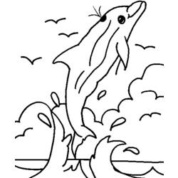 着色页: 海豚 (动物) #5199 - 免费可打印着色页