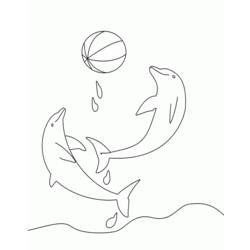 着色页: 海豚 (动物) #5201 - 免费可打印着色页