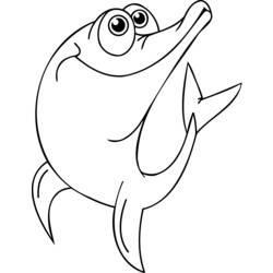 着色页: 海豚 (动物) #5249 - 免费可打印着色页