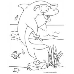 着色页: 海豚 (动物) #5268 - 免费可打印着色页