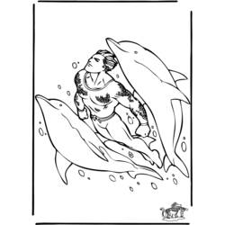 着色页: 海豚 (动物) #5280 - 免费可打印着色页