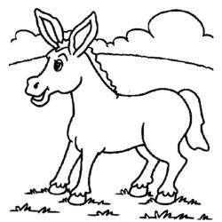 着色页: 驴 (动物) #476 - 免费可打印着色页