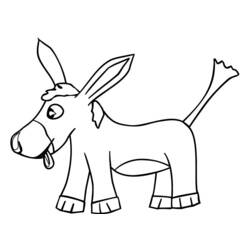 着色页: 驴 (动物) #491 - 免费可打印着色页
