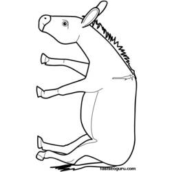 着色页: 驴 (动物) #503 - 免费可打印着色页