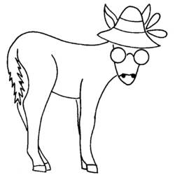 着色页: 驴 (动物) #550 - 免费可打印着色页