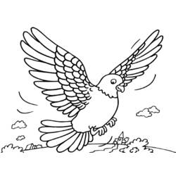 着色页: 鸽子 (动物) #4026 - 免费可打印着色页