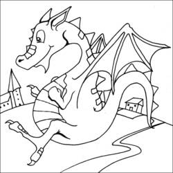 着色页: 龙 (动物) #5804 - 免费可打印着色页