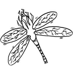 着色页: 蜻蜓 (动物) #10005 - 免费可打印着色页