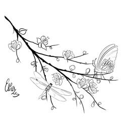 着色页: 蜻蜓 (动物) #10053 - 免费可打印着色页
