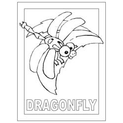 着色页: 蜻蜓 (动物) #10068 - 免费可打印着色页