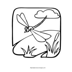 着色页: 蜻蜓 (动物) #9950 - 免费可打印着色页