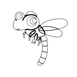 着色页: 蜻蜓 (动物) #9952 - 免费可打印着色页
