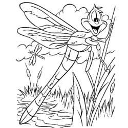 着色页: 蜻蜓 (动物) #9956 - 免费可打印着色页