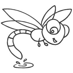 着色页: 蜻蜓 (动物) #9957 - 免费可打印着色页