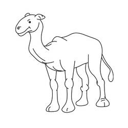 着色页: 单峰骆驼 (动物) #5949 - 免费可打印着色页