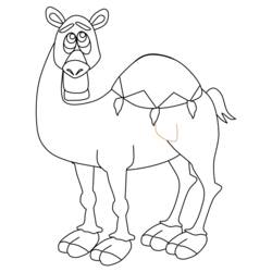 着色页: 单峰骆驼 (动物) #5962 - 免费可打印着色页