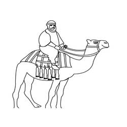 着色页: 单峰骆驼 (动物) #6011 - 免费可打印着色页