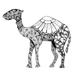 着色页: 单峰骆驼 (动物) #6064 - 免费可打印着色页