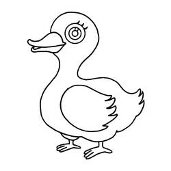 着色页: 鸭子 (动物) #1507 - 免费可打印着色页