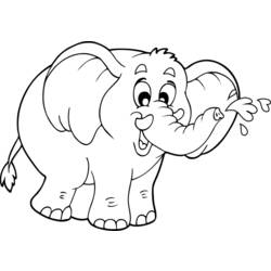 着色页: 大象 (动物) #6295 - 免费可打印着色页