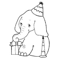 着色页: 大象 (动物) #6313 - 免费可打印着色页