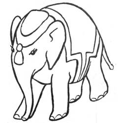 着色页: 大象 (动物) #6338 - 免费可打印着色页