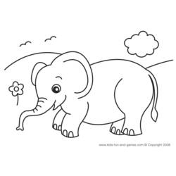 着色页: 大象 (动物) #6340 - 免费可打印着色页