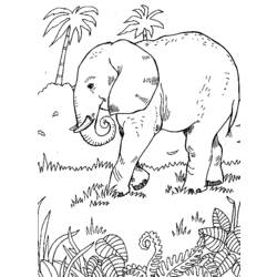 着色页: 大象 (动物) #6345 - 免费可打印着色页