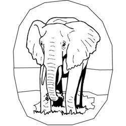 着色页: 大象 (动物) #6362 - 免费可打印着色页