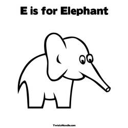 着色页: 大象 (动物) #6363 - 免费可打印着色页