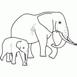 着色页: 大象 (动物) #6364 - 免费可打印着色页