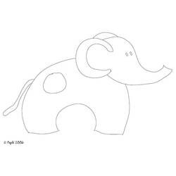 着色页: 大象 (动物) #6378 - 免费可打印着色页