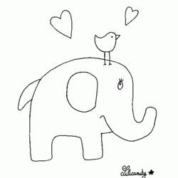 着色页: 大象 (动物) #6381 - 免费可打印着色页