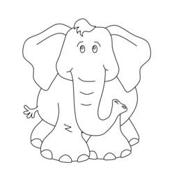 着色页: 大象 (动物) #6385 - 免费可打印着色页