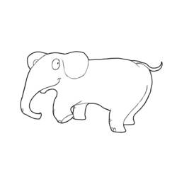 着色页: 大象 (动物) #6390 - 免费可打印着色页