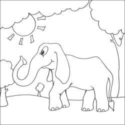 着色页: 大象 (动物) #6393 - 免费可打印着色页