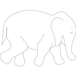 着色页: 大象 (动物) #6396 - 免费可打印着色页