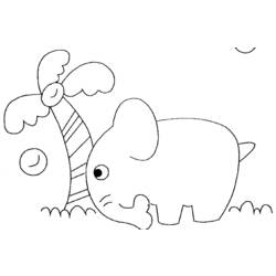 着色页: 大象 (动物) #6399 - 免费可打印着色页