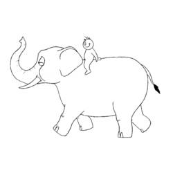 着色页: 大象 (动物) #6411 - 免费可打印着色页