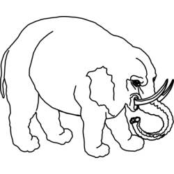 着色页: 大象 (动物) #6420 - 免费可打印着色页