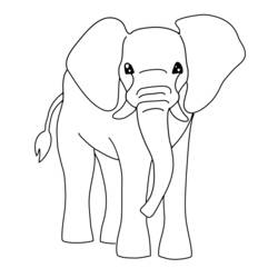 着色页: 大象 (动物) #6421 - 免费可打印着色页