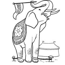 着色页: 大象 (动物) #6422 - 免费可打印着色页