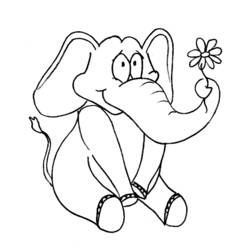 着色页: 大象 (动物) #6428 - 免费可打印着色页