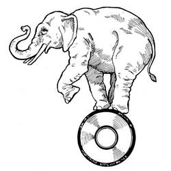 着色页: 大象 (动物) #6429 - 免费可打印着色页