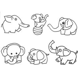 着色页: 大象 (动物) #6433 - 免费可打印着色页