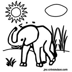 着色页: 大象 (动物) #6448 - 免费可打印着色页