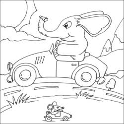 着色页: 大象 (动物) #6460 - 免费可打印着色页