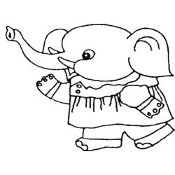 着色页: 大象 (动物) #6476 - 免费可打印着色页